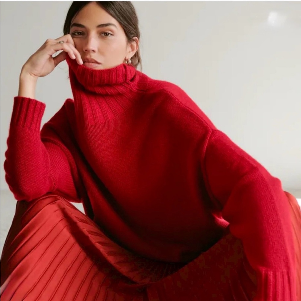 Jenni Kayne Red Pleated Midi Skirt - Picture 2 of 2